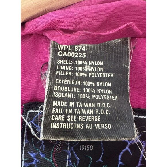 Vintage 90s Mountain Goat Pink Fushia‎ Puffer Ski Jacket Women Size M - Picture 3 of 10